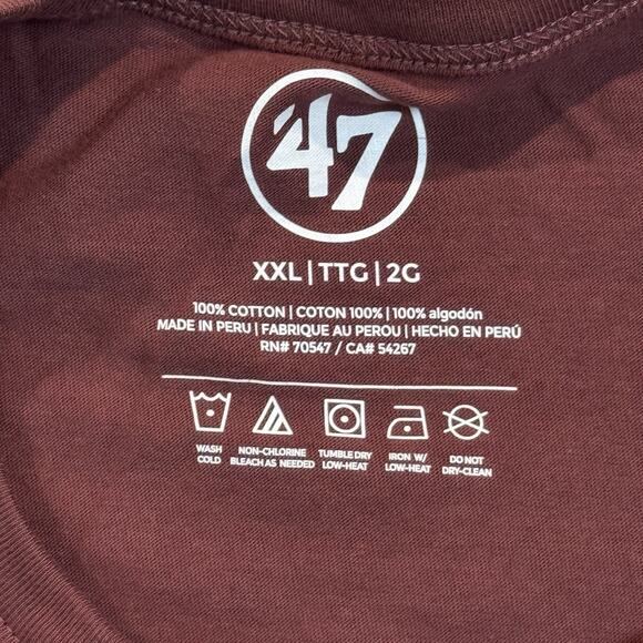 New ‘47 Texas A&M Aggies Mens Long Sleeve Game Day Shirt Mulberry Maroon Sz XXL - Picture 7 of 9